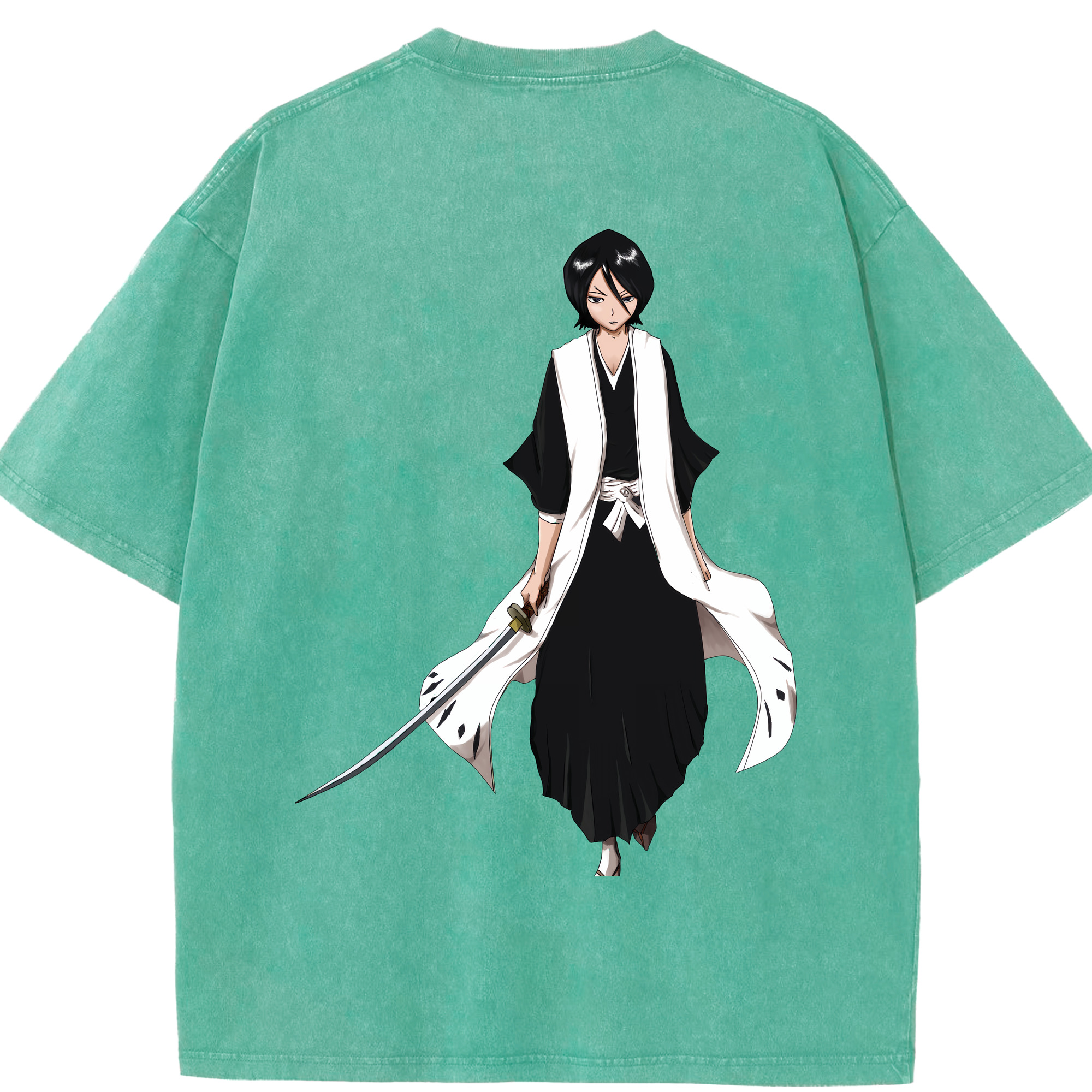 （画像用） ブリーチ 朽木ルキア BLEACH Kuchiki Rukia 綿100% ヴィンテージ風 半袖Tシャツ（背面プリント）